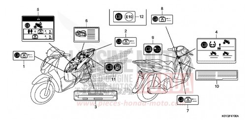 ETIQUETTE DE PRECAUTIONS SH125ADG de 2016